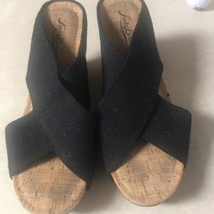 Lucky Brand black wedges size 6.5